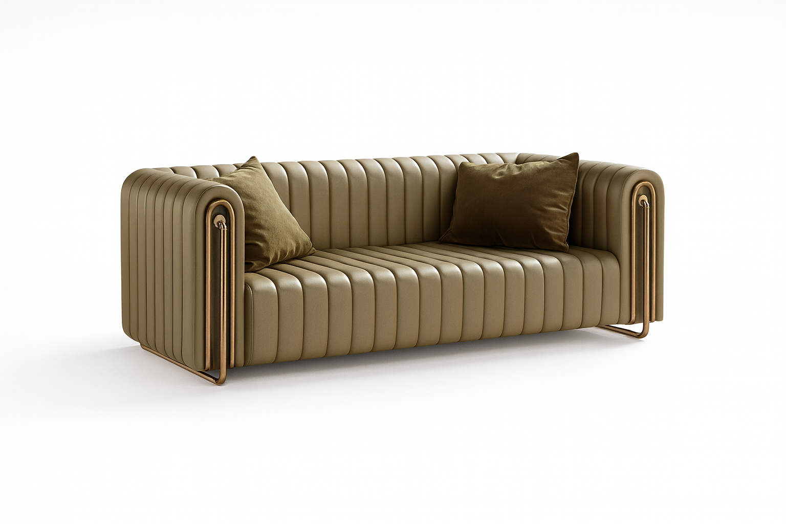 Art Deco Channel-Tufted Sofa