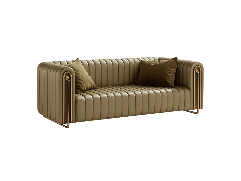 Art Deco Channel-Tufted Sofa