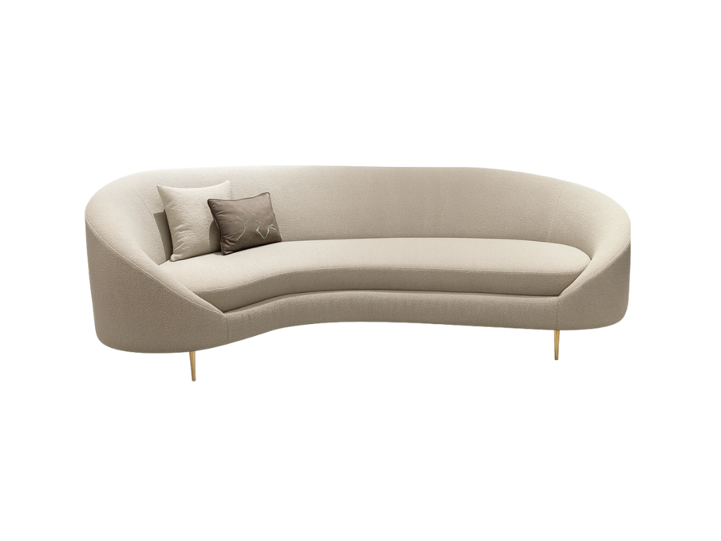 Curved Elegance Boucle Sofa
