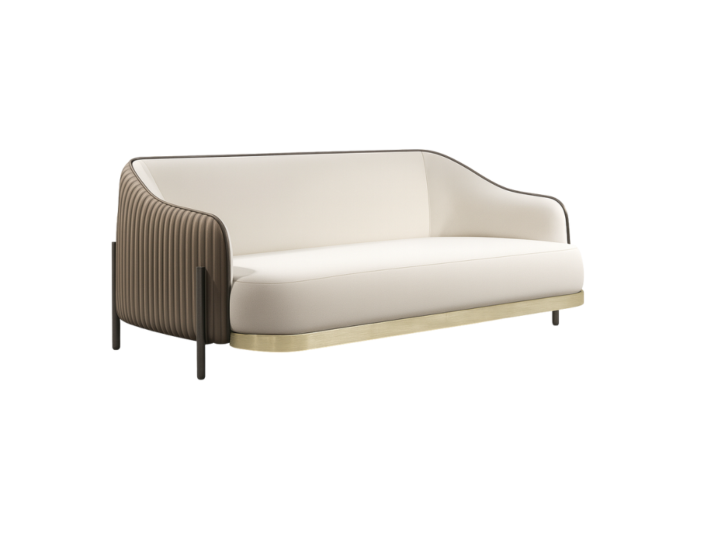 Riviera Walnut-Panel Sofa