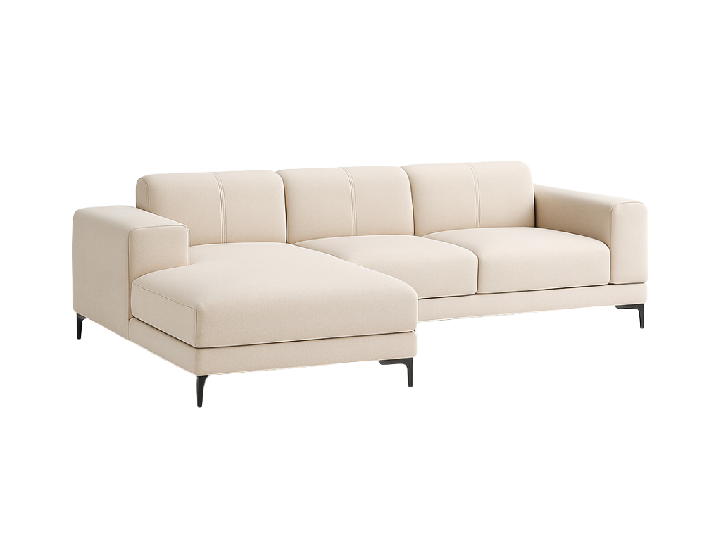 Crystal Beige L-Shaped Sofa
