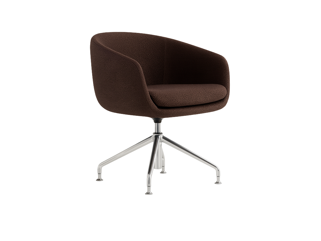 Brown Upholstered Swivel Armchair