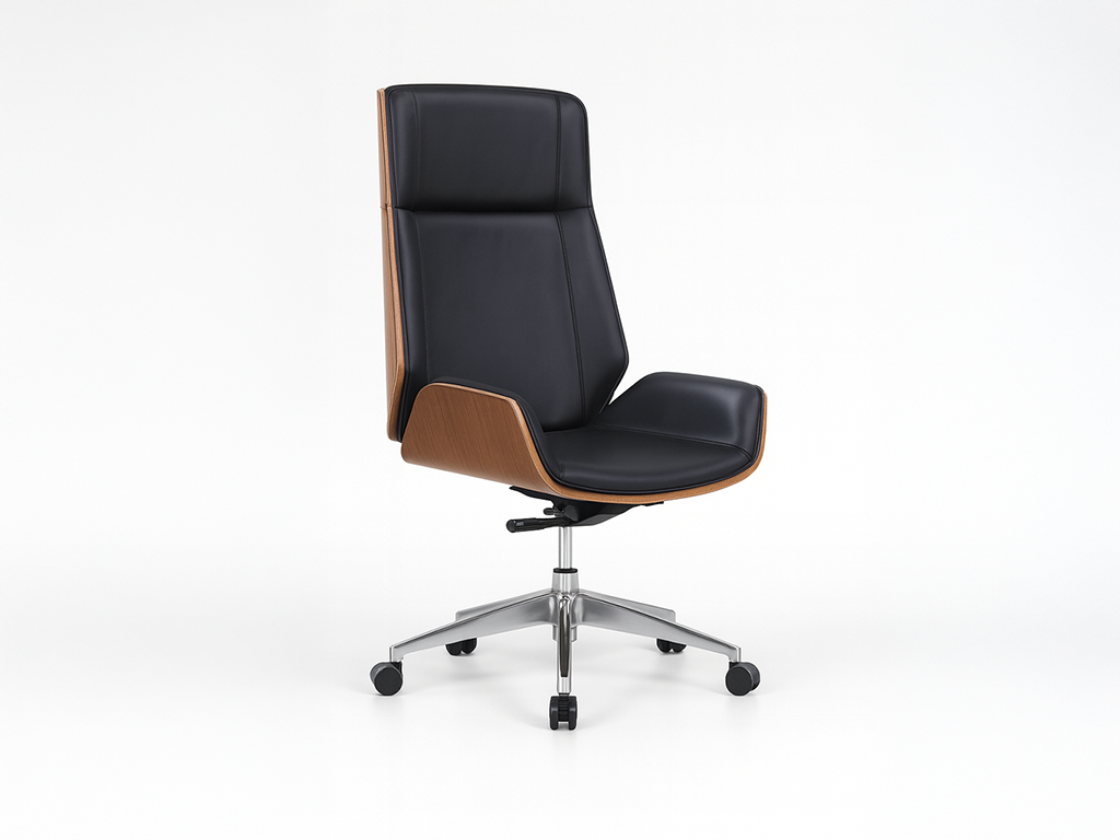 Black High-Back Swivel Office Chair