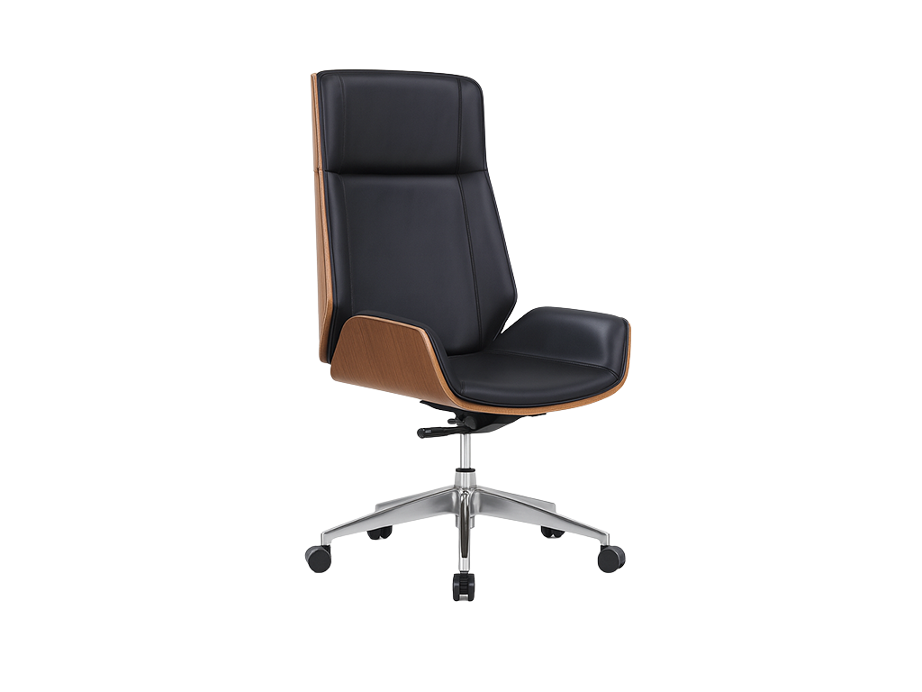 Black High-Back Swivel Office Chair