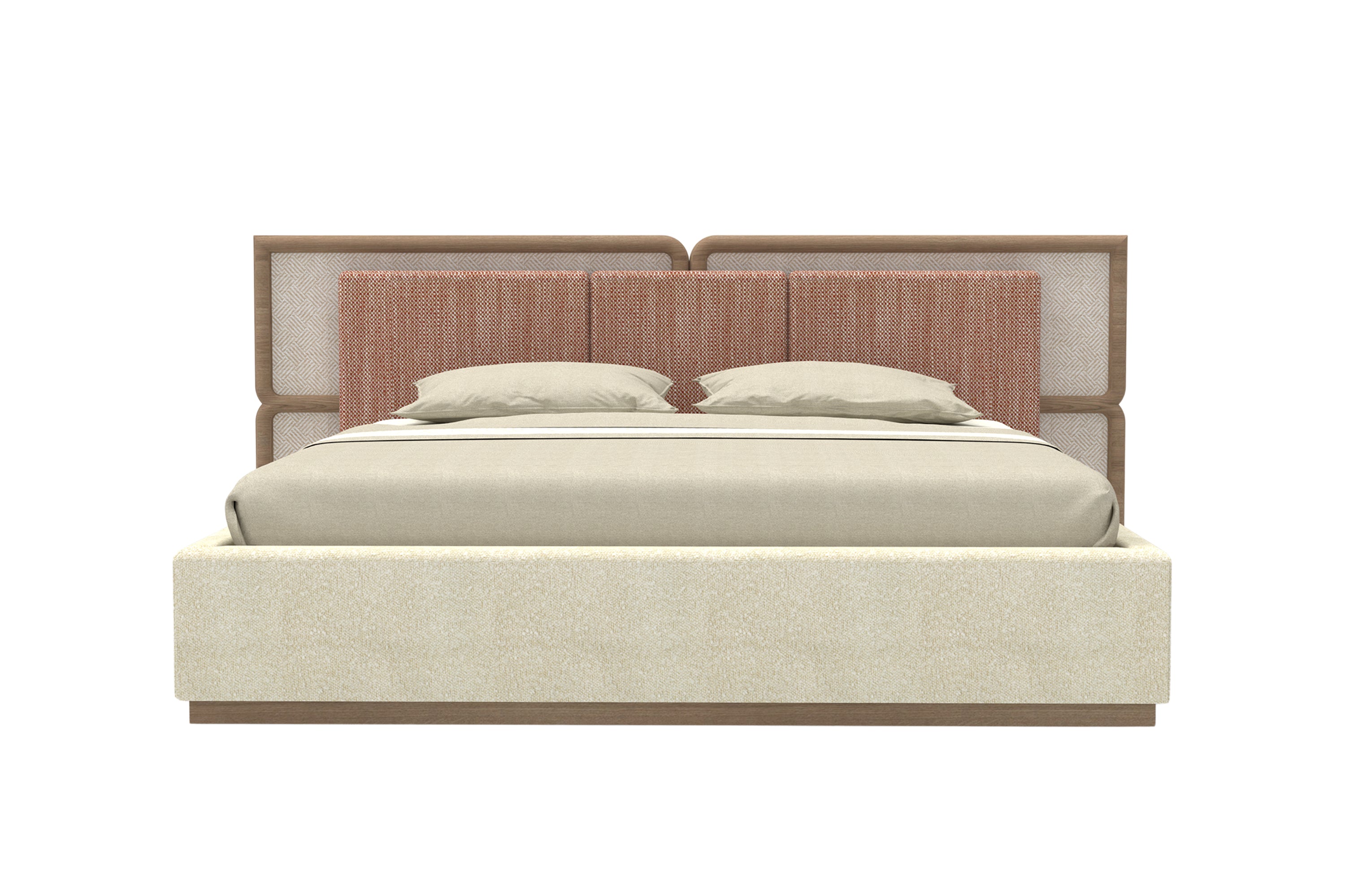 Ekaara cane and ash wood bed from FOID's Sparsa collection