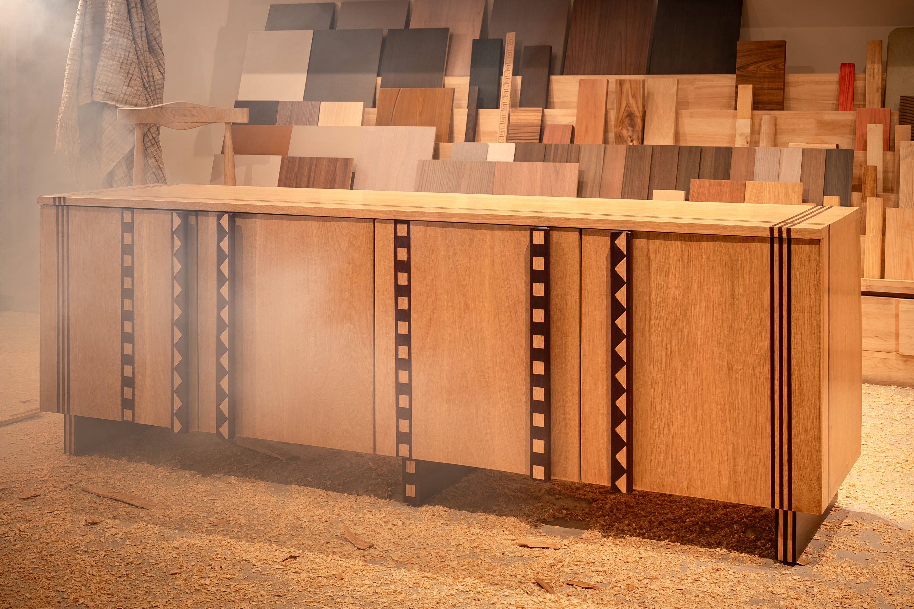 Nakshe oak credenza from FOID's Inkara collection
