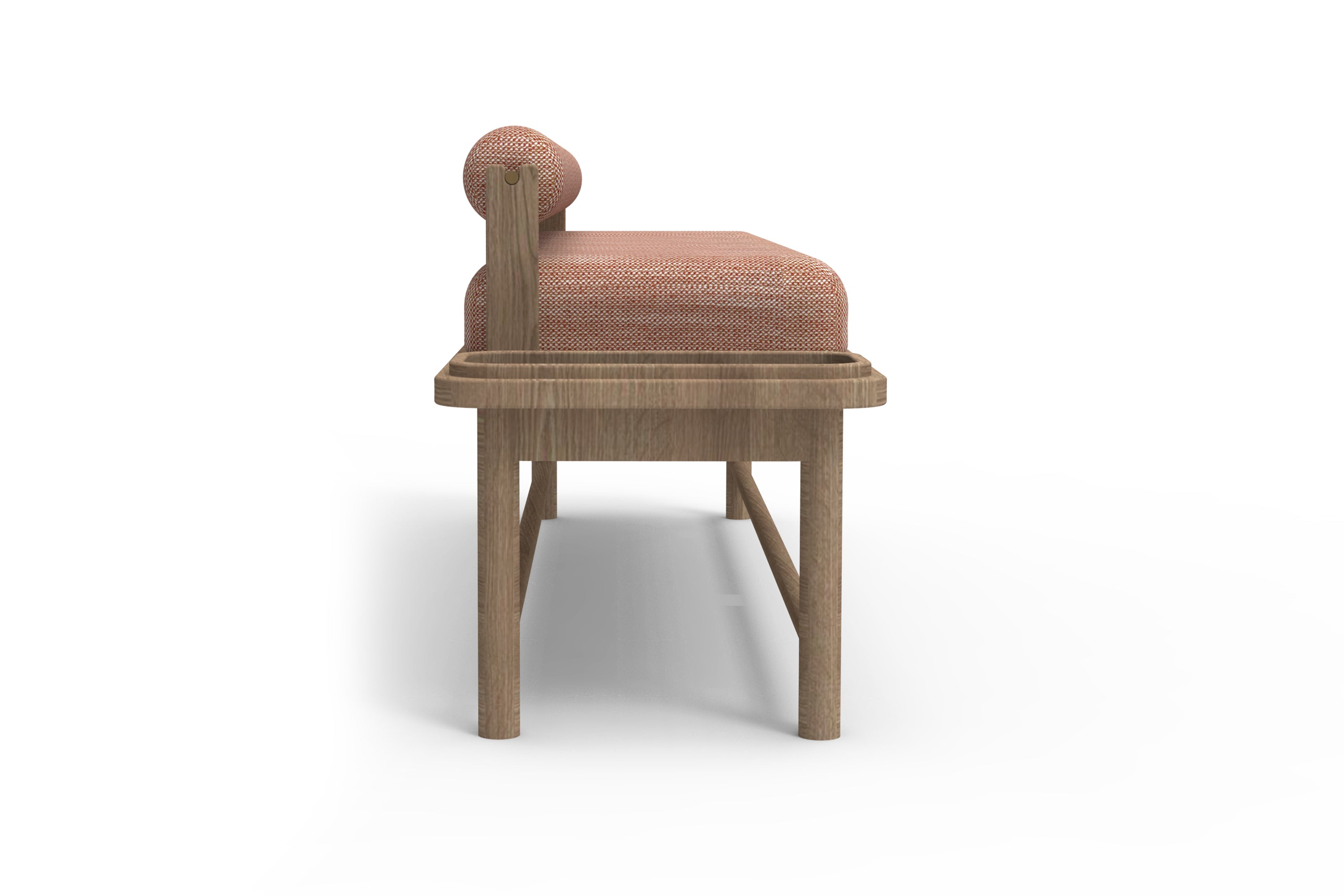 Sculpted cushioning bench detail