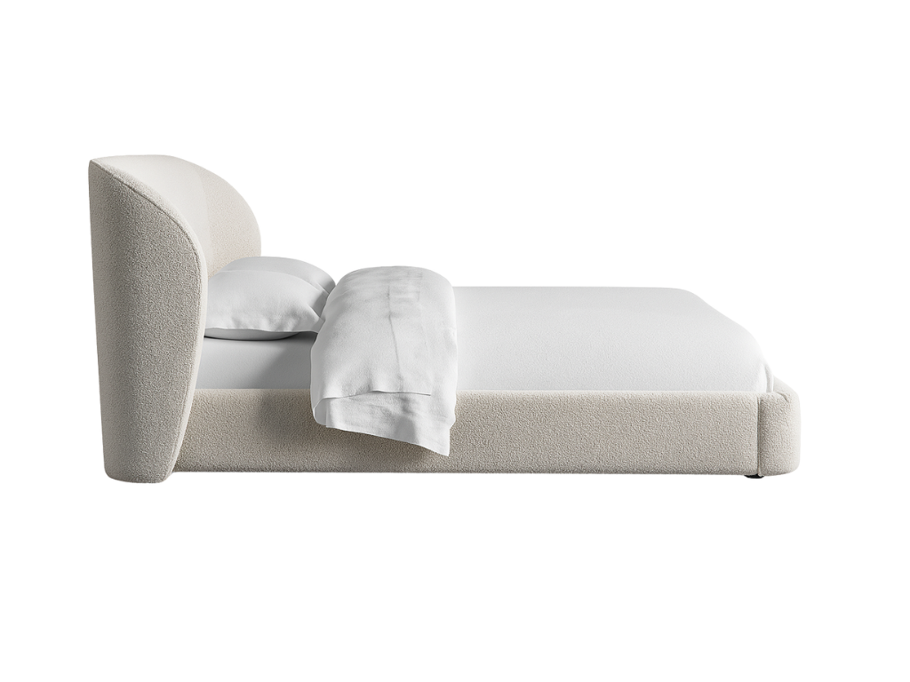 ArcticBliss Curved Upholstered Bed