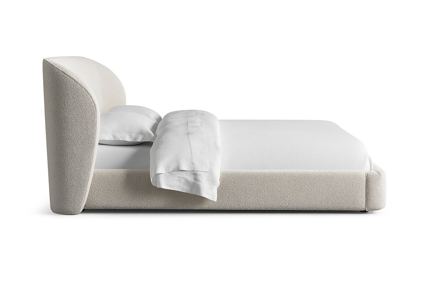 ArcticBliss Curved Upholstered Bed