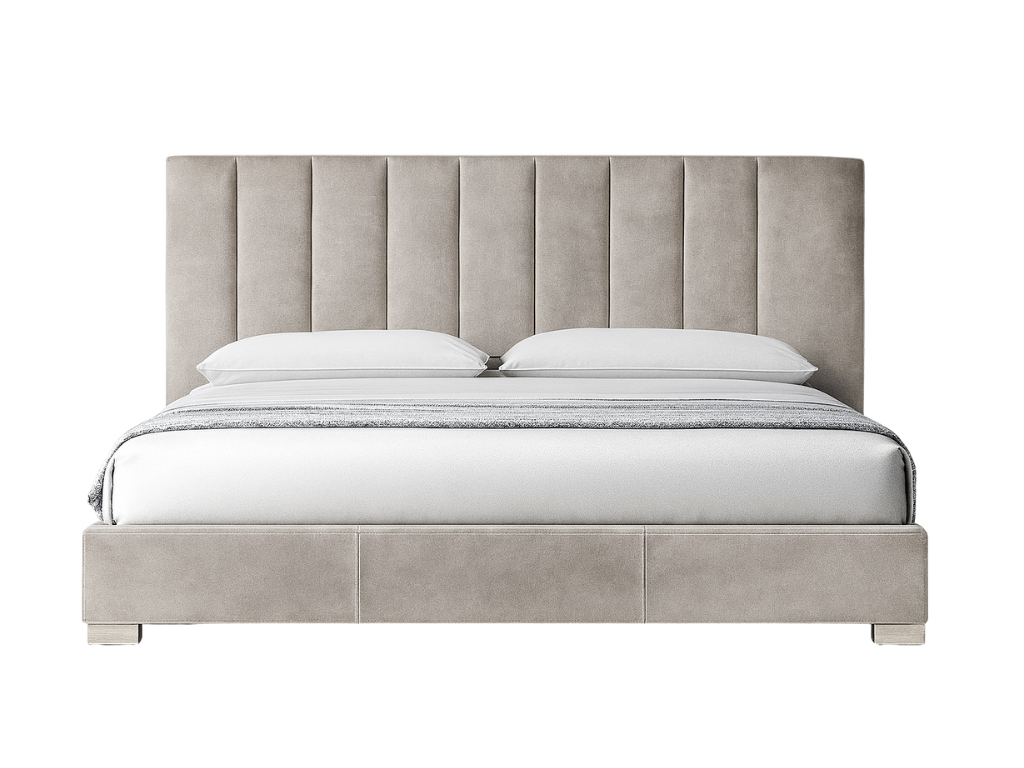 VelvetStone Channel Tufted Bed