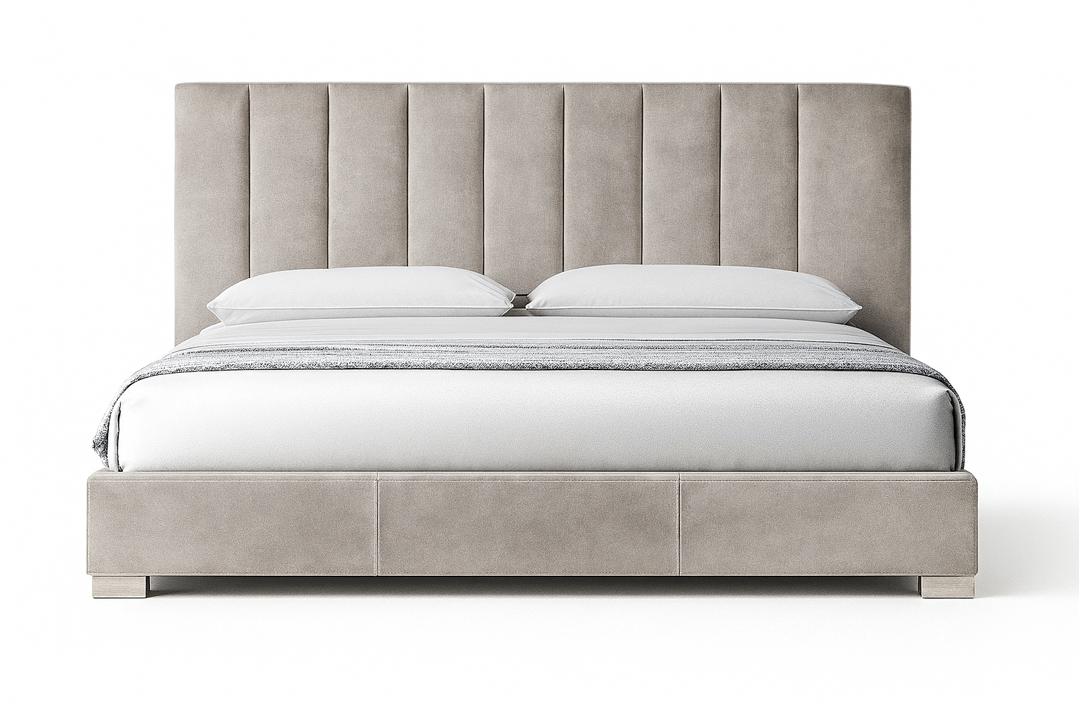 VelvetStone Channel Tufted Bed